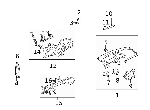 Genuine GM Instrument Panel Molding 20849932