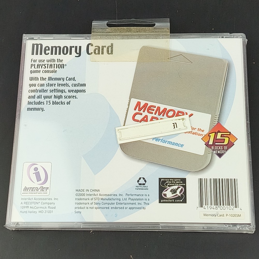 Memory Card PS1 with Storage Case New Sealed