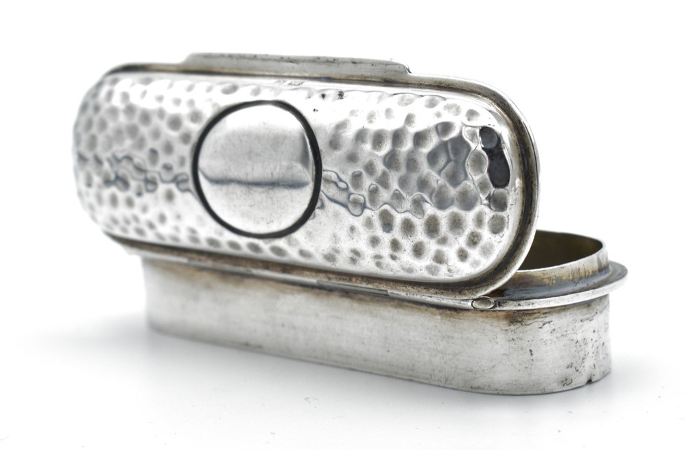 Antique Solid Silver Arts and Crafts Snuff Box Edwardian 1902