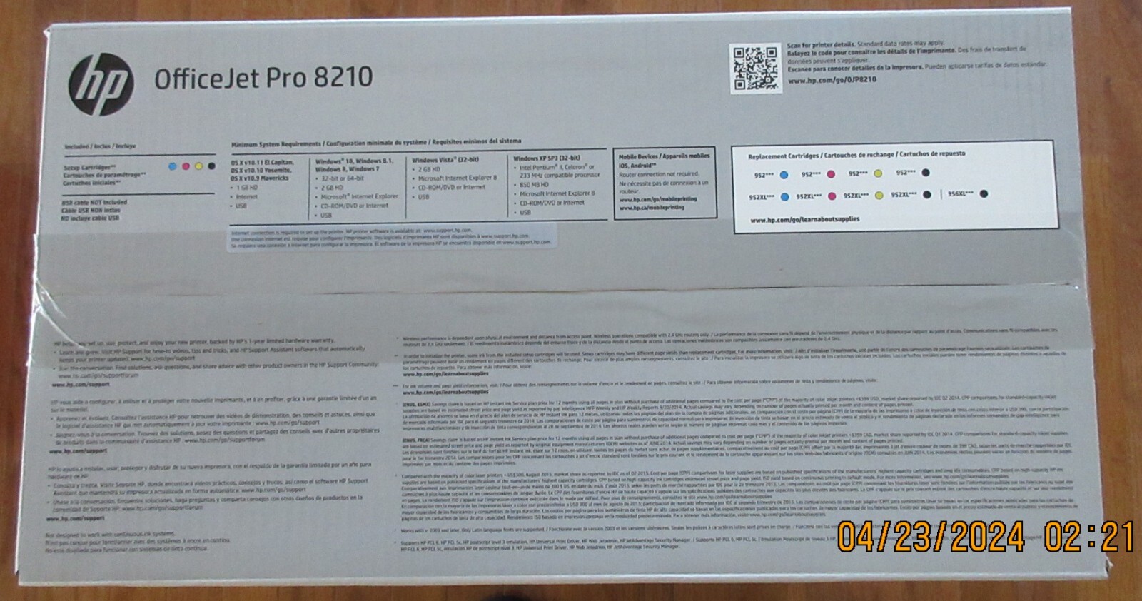 HP OfficeJet Pro 8210 Wireless Color Printer, Instant Ink ready ( D9L64A#B1H)