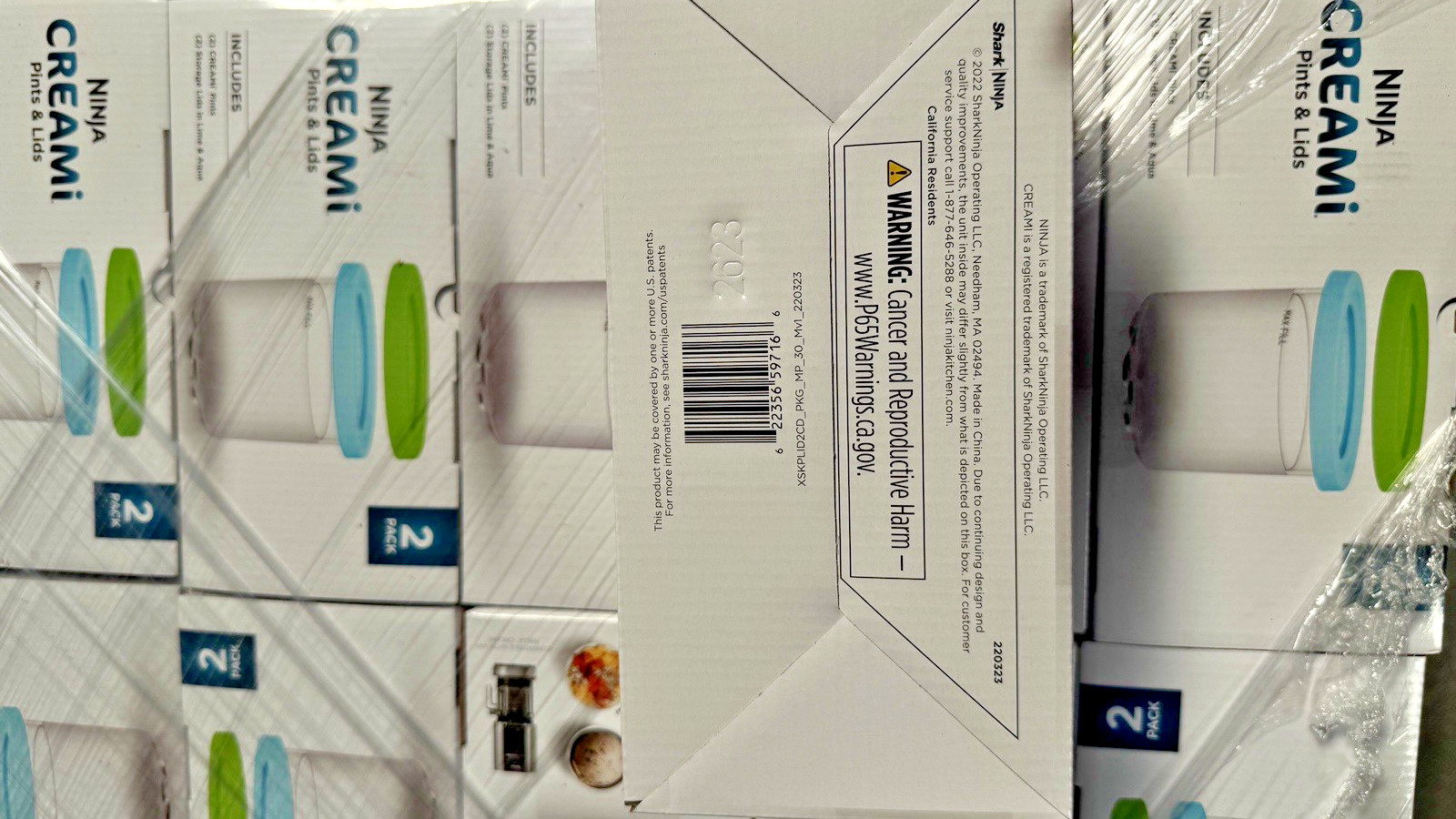 Ninja CREAMi Pints 2 Pack, Compatible with NC299AMZ & NC300s CREAMi Lime/Aqua