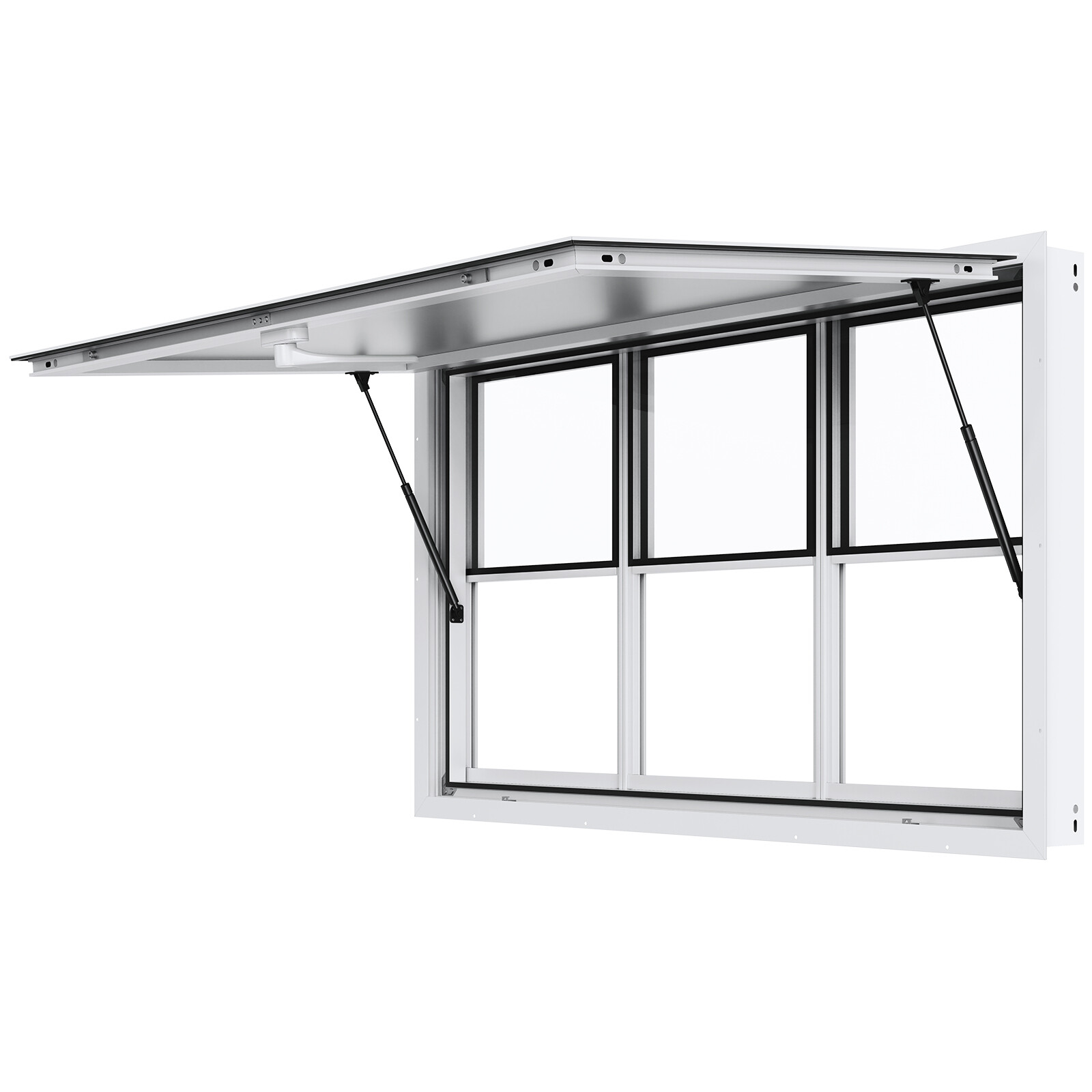 Uimoso 60"L x 36"W Concession Stand Window with Service Awning for Food Trucks