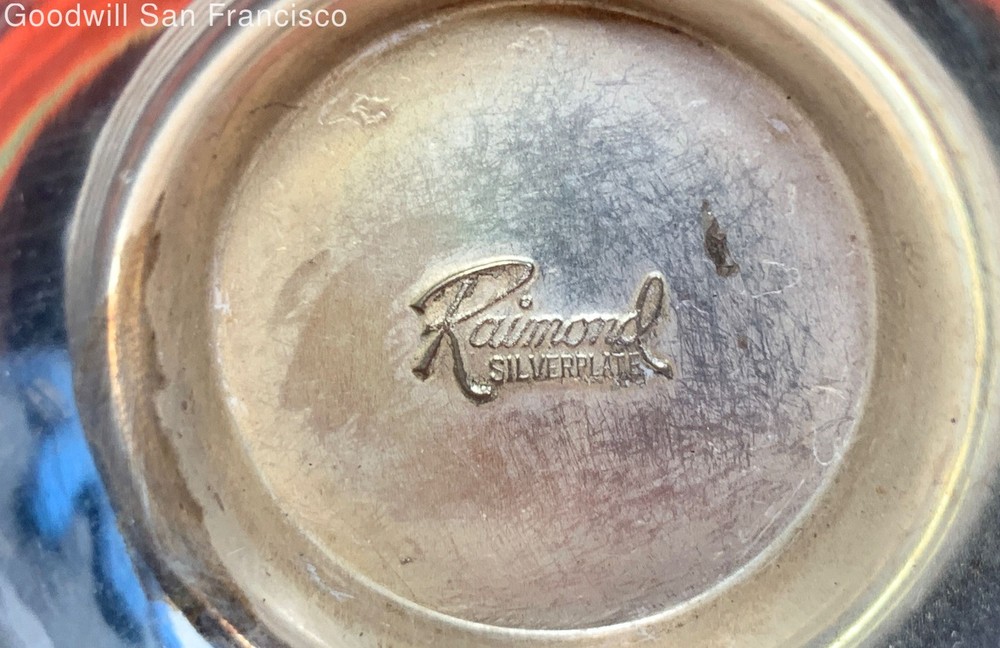 Vintage Raimond Silverplate Repousse Sugar Scuttle Broken Handle for Repair