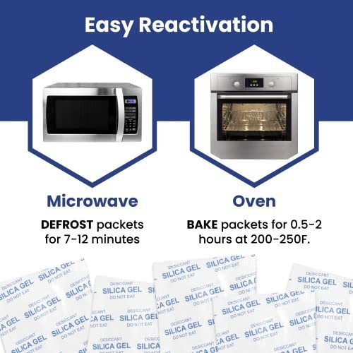 2g Silica Gel Desiccant Packs - 1000 Food Safe Moisture Absorbers, Rechargeable,