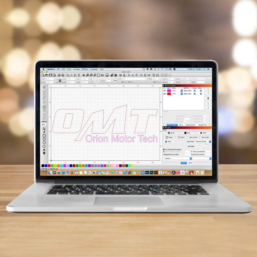 LIGHTBURN™ Software for CO2 Laser Engraver Cutter Compatible Linux Windows Mac