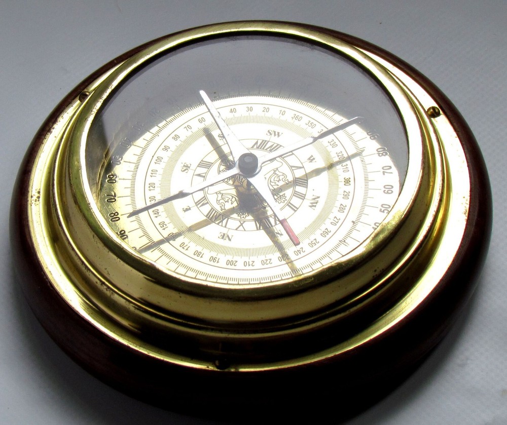 Vintage Brass/Wood Compass - Working