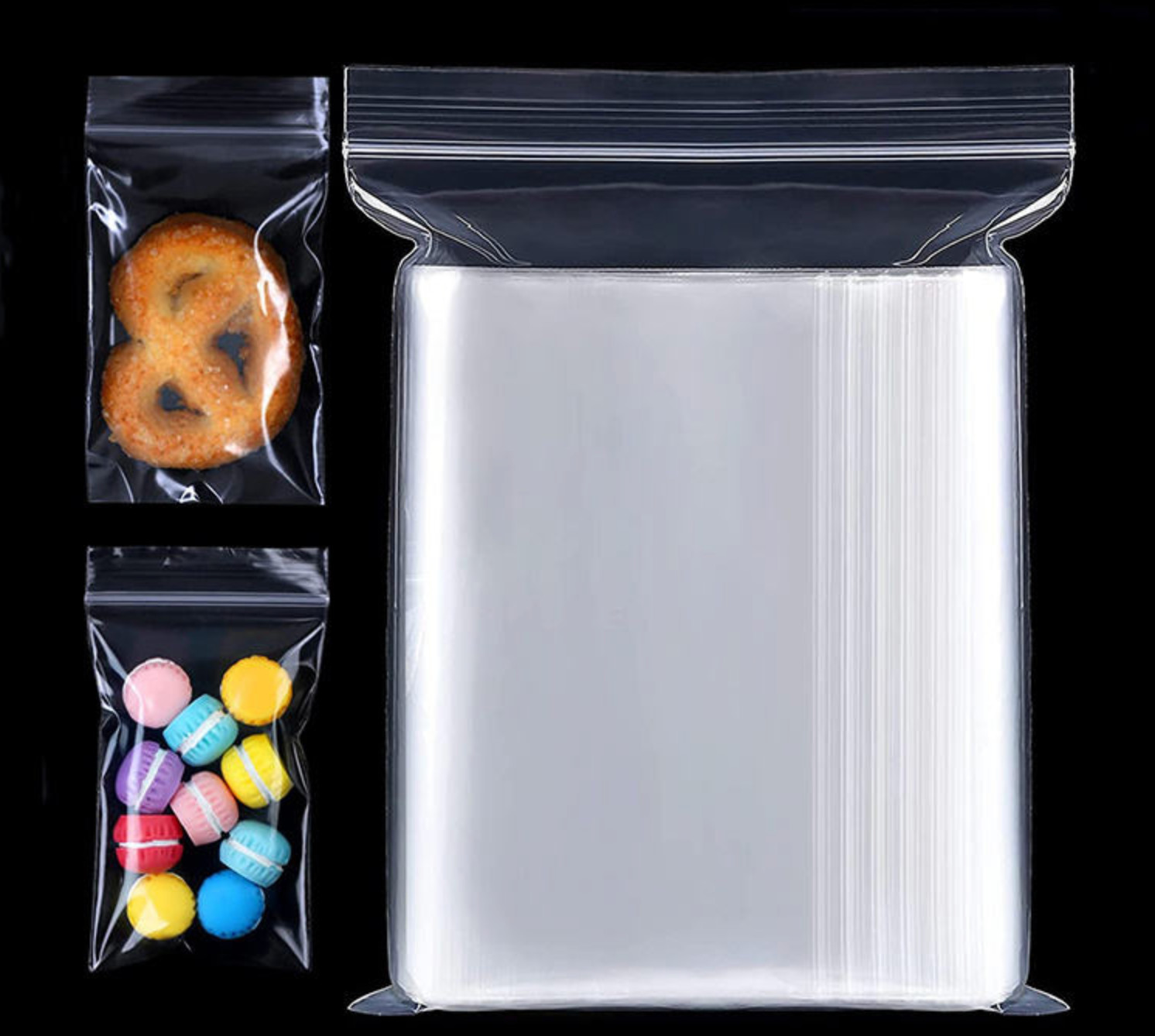 Clear Zip Seal Plastic Bags Jewelry Zipper Top Lock Reclosable Baggies 2 Mil 2ML