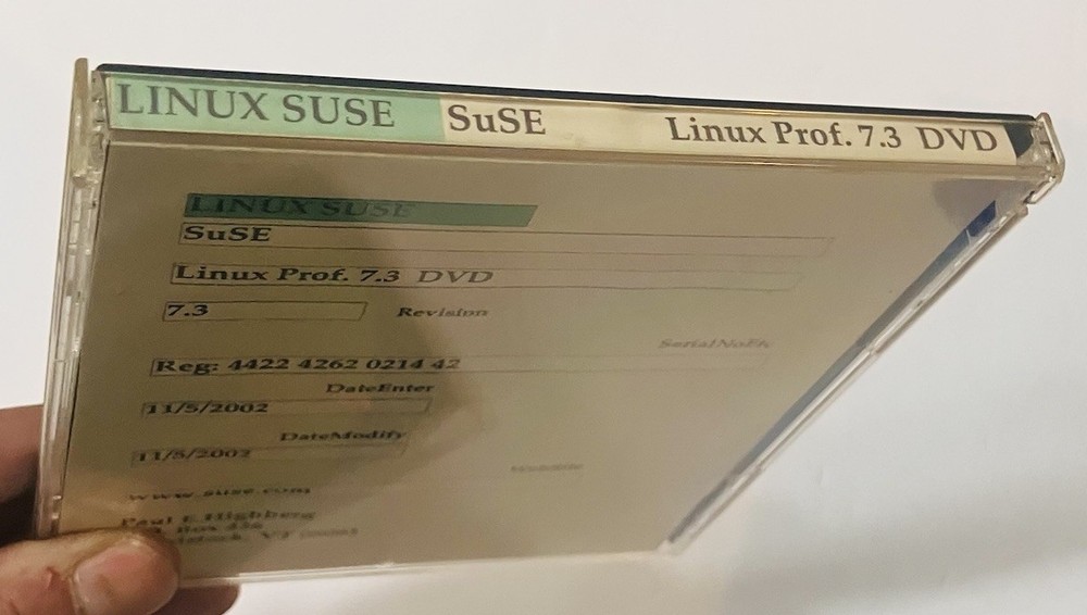 SuSE Linux Professional 7.3 DVD Install Disc | Vintage Linux OS | Tested | 2002