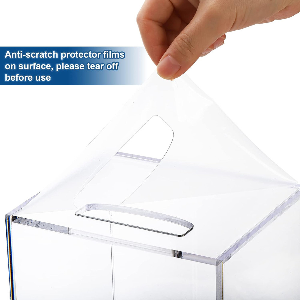 2 Pack Acrylic DVD/CD Storage Box, Clear DVD Holder Case with Handles, Stackable