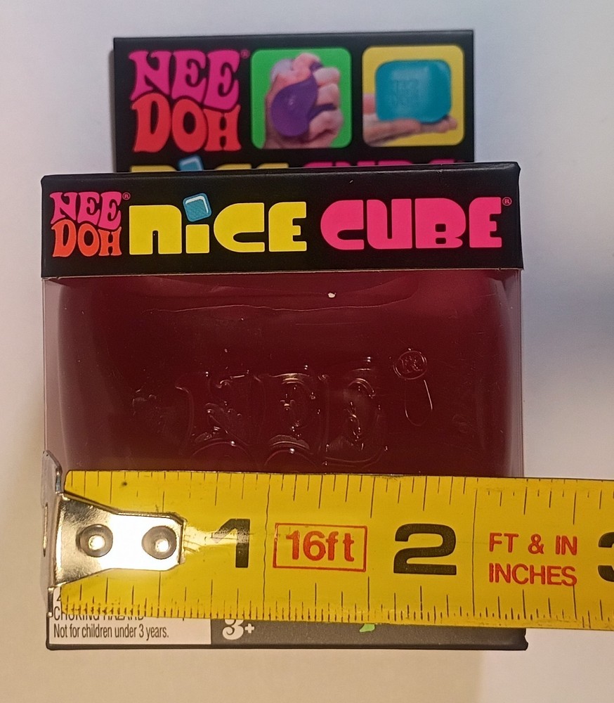 Nee Doh Needoh Nice Ice Cube Super Solid Squish Squishy Fidget Toy Pink In Pack