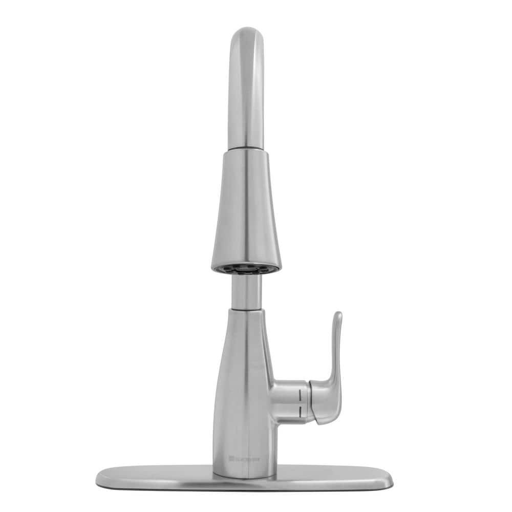 Glacier Bay McKenna 1-Handle Pull Down Sprayer Kitchen Faucet in STAINLESS STEEL