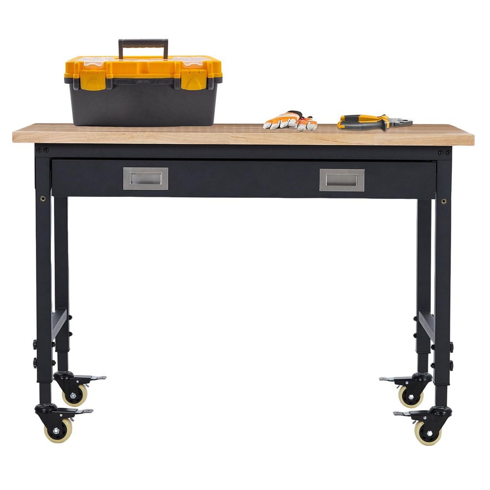 ✅48" Adjustable Workbench for Garage Worktable with Drawer 2000 LBs Load Capacit