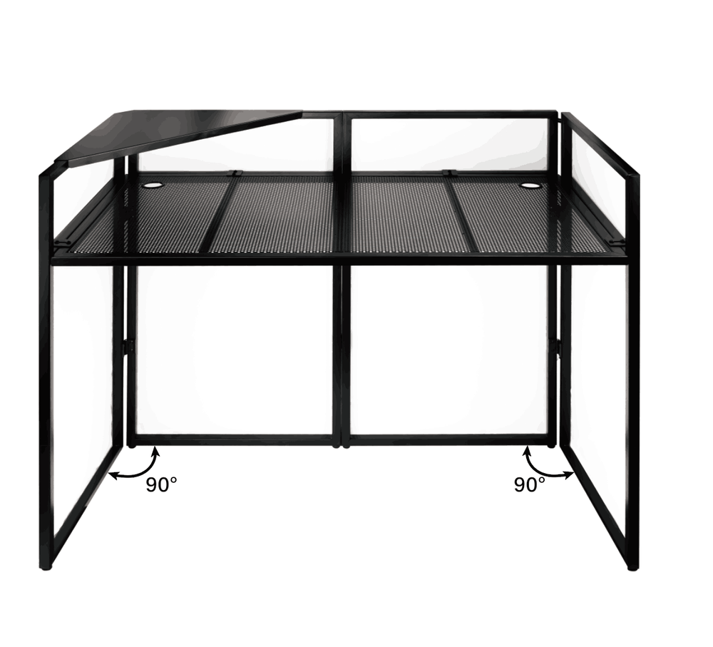PRORECK DJ Event Booth Panel Table Portable Facade Metal Frame White &Black