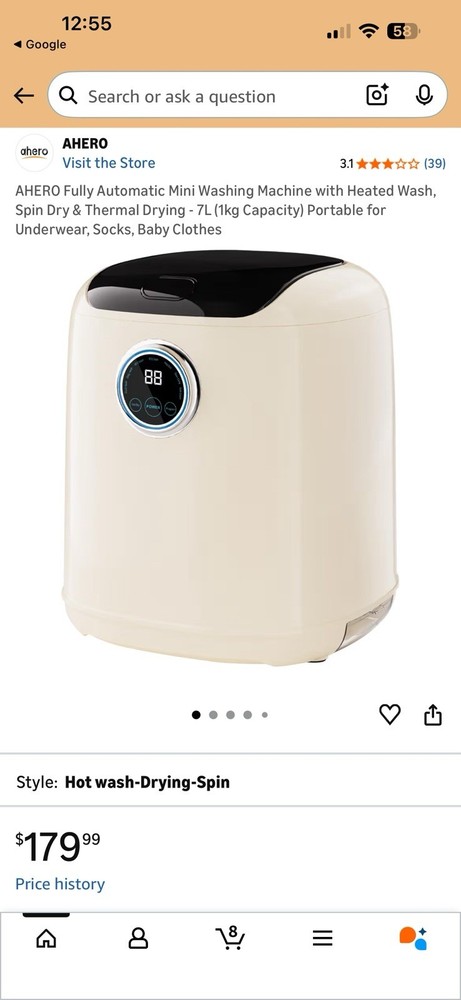 Fully Automatic Mini Washing Machine Portable Washer New US Plug