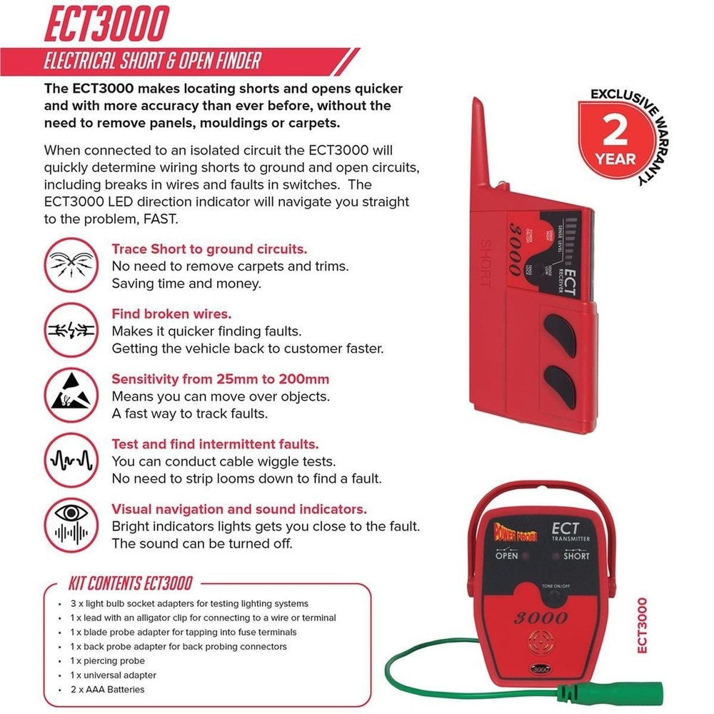 POWERPROBE ECT3000 Short/Open Electrical Circuit Tester