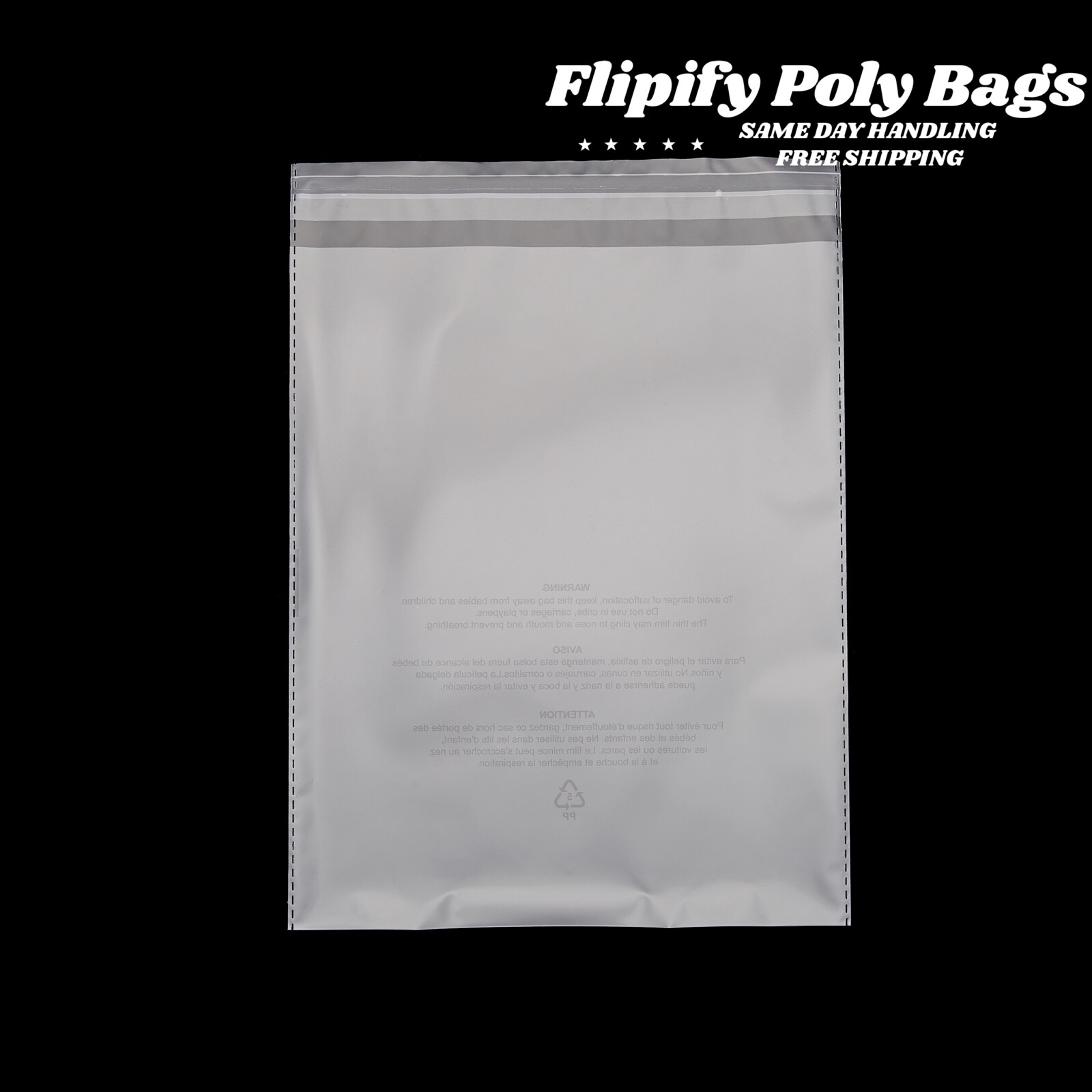 Poly Bags Suffocation Warning Clear 1.5 mil Merchandise Apparel for Amazon