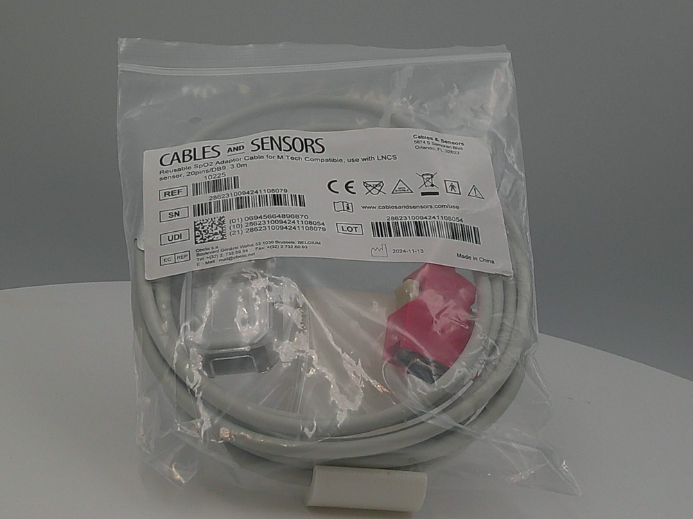 Masimo Rainbow Red LNC SpO2 Adapter Cable Compatible