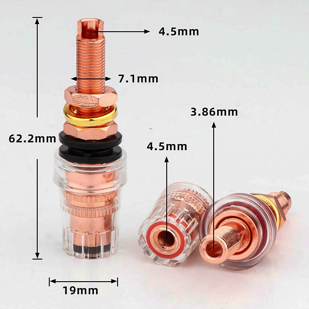 Pure Copper Amplifier Speaker Socket Banana Female Terminal Binding Post Socket