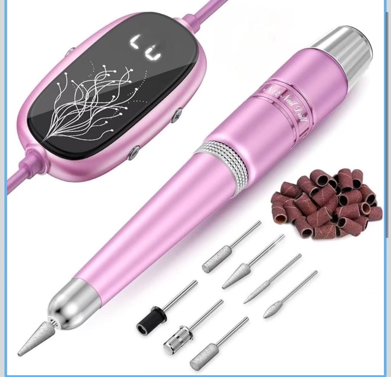 USB Electric Nail Drill, Portable Electric Nail File for Acrylic Gel Nails, Prof