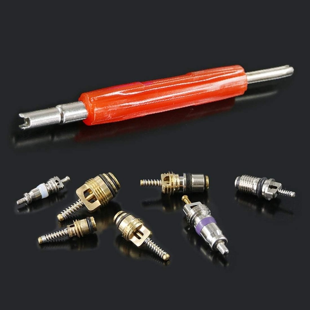 Comprehensive 40-Pc Schrader Valve Core Kit with Double Head Installer Tool