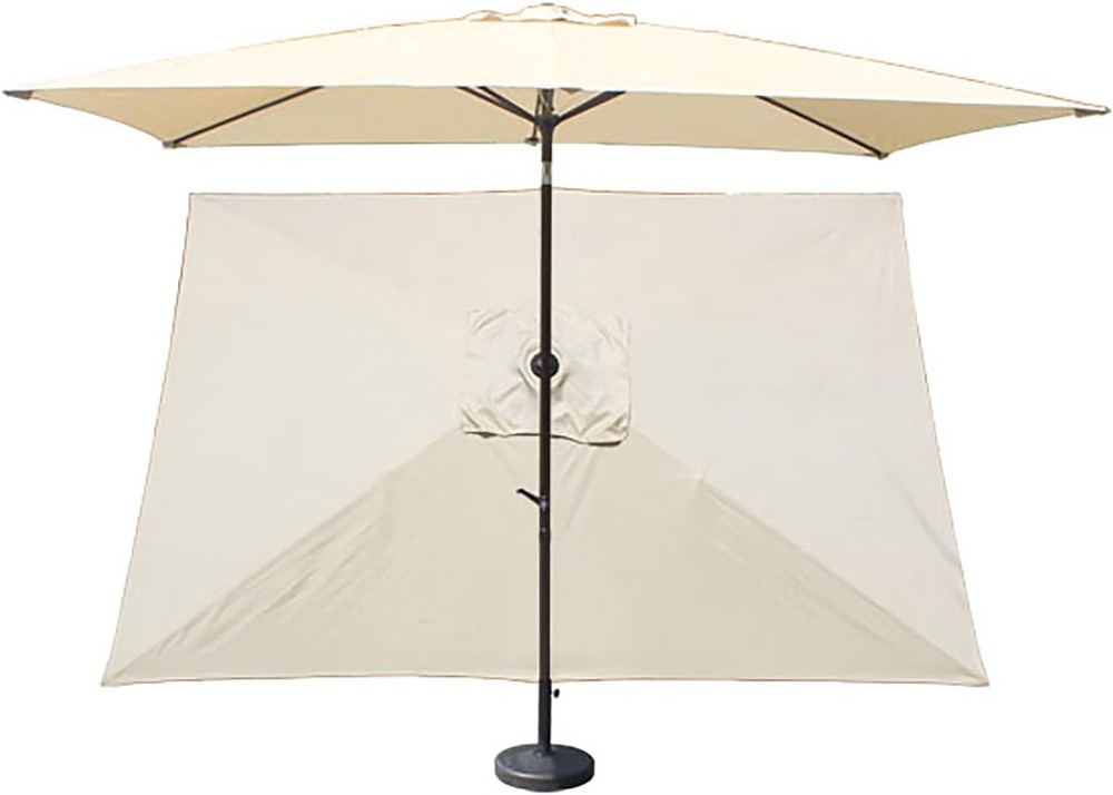 Rectangular Umbrella Canopy Replacement 6 Ribs, Fade White
