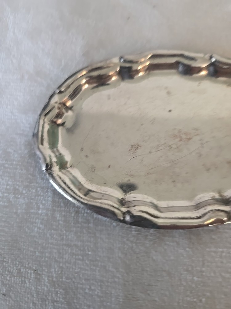 EP On Steel Silver Plated Trinket Dish Ash Tray Coaster 5"