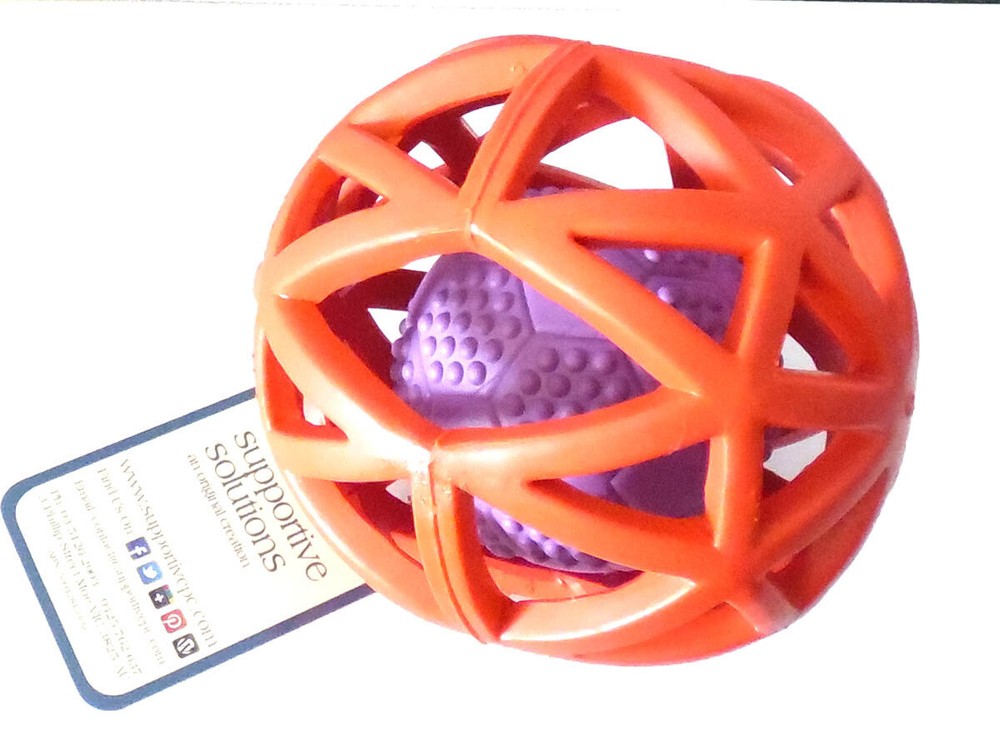 Supportive Solutions Squeaky Combo Puzzle Ball - Two Sizes Rubber Squeaker