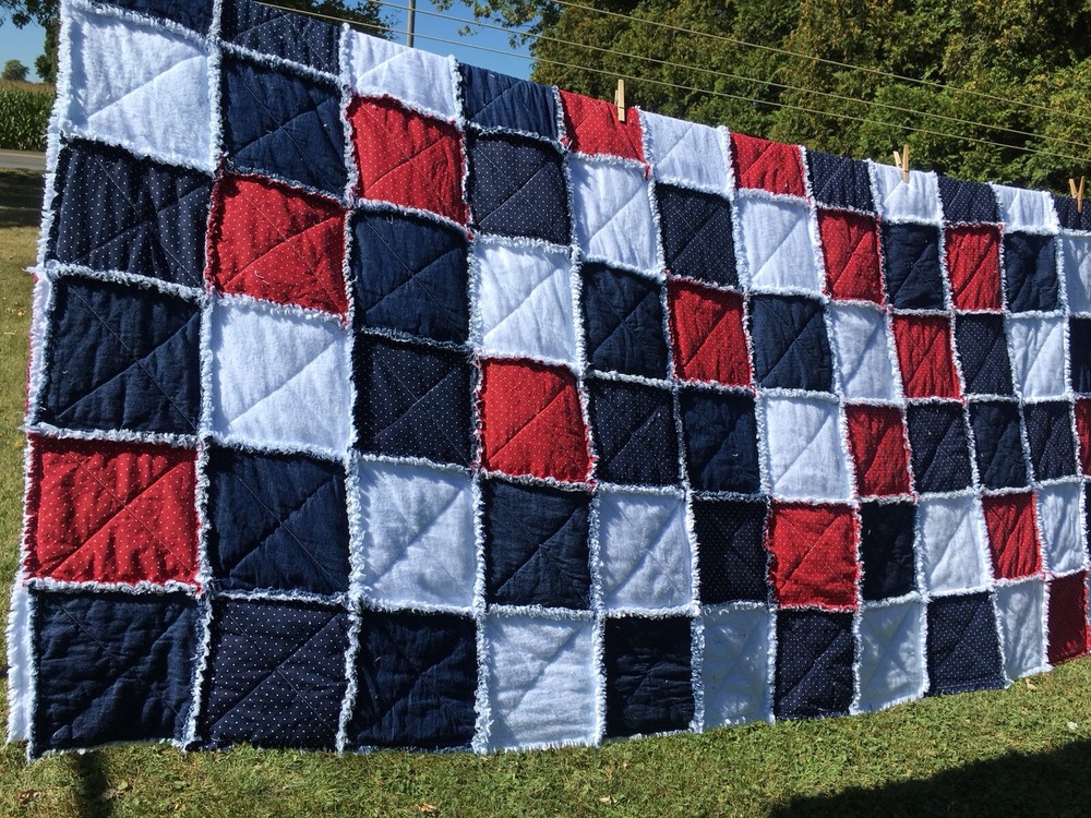 New Full Size Rag Quilt, Handmade Custom Made