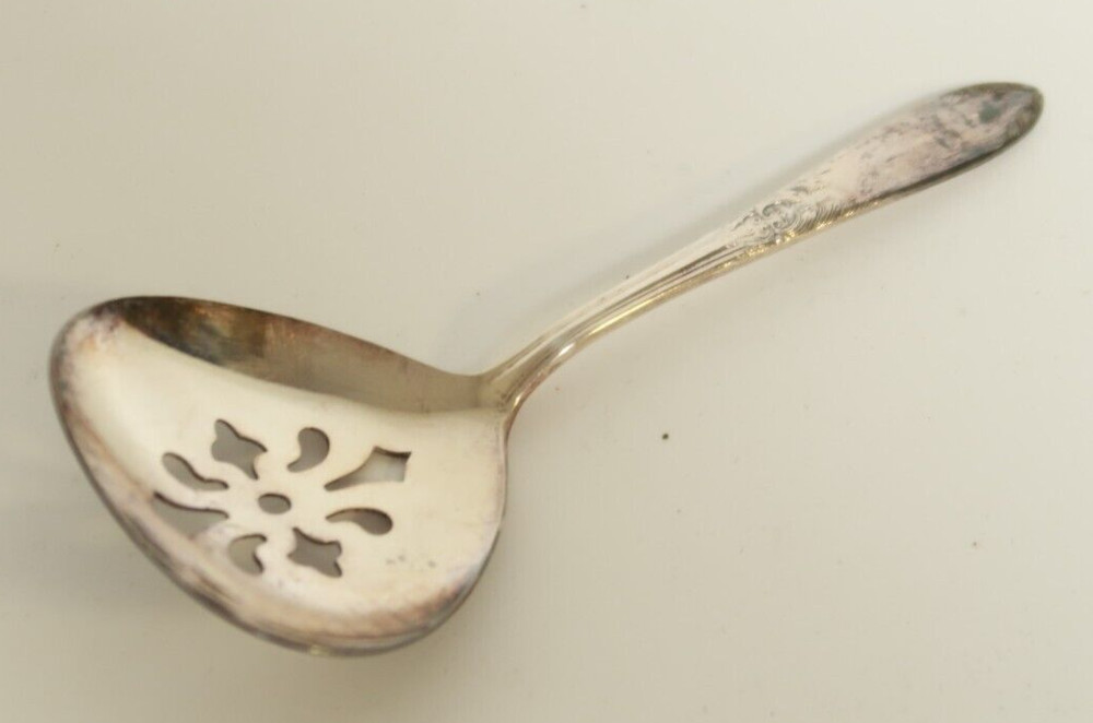 VTG Diner Salad Spoon National Silver Plate 4.5" Long Ornate
