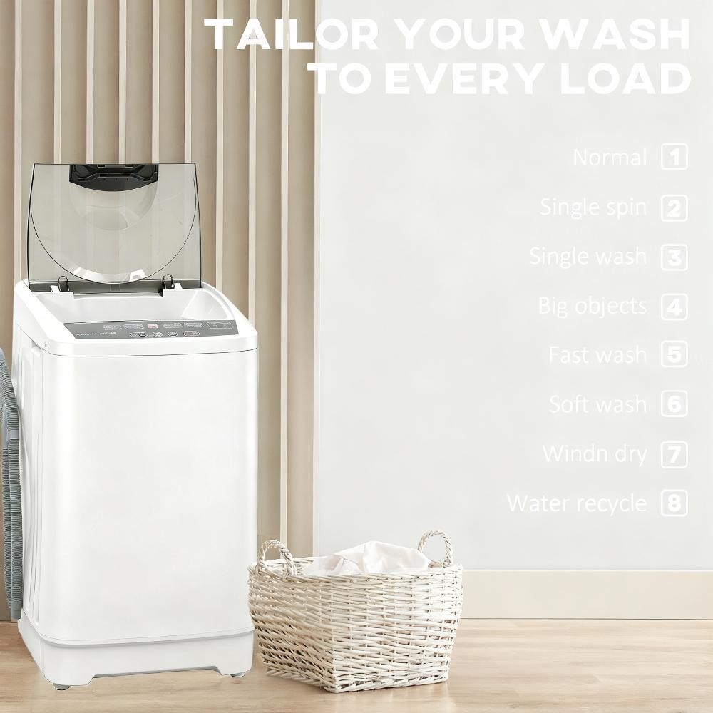 Portable Washer Full Automatic Compact Washing Machine,8 Programs&6 Water Levels
