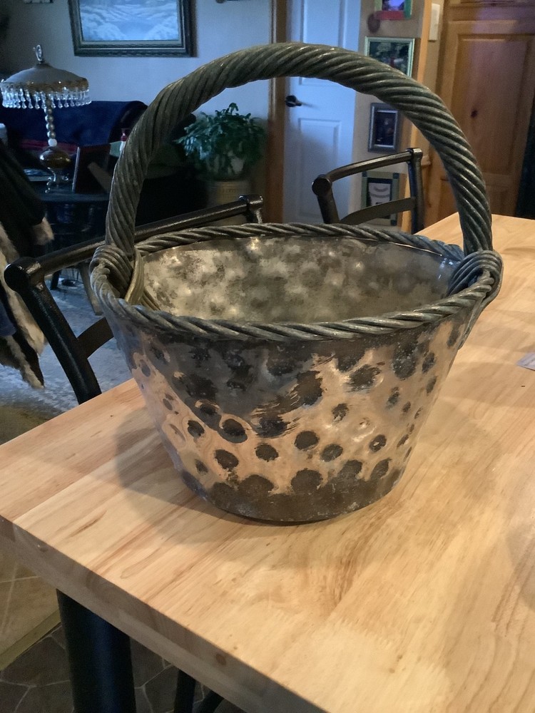 Vintage Godinger Silver-Plated Basket Handcrafted India Large & Heavy Planter