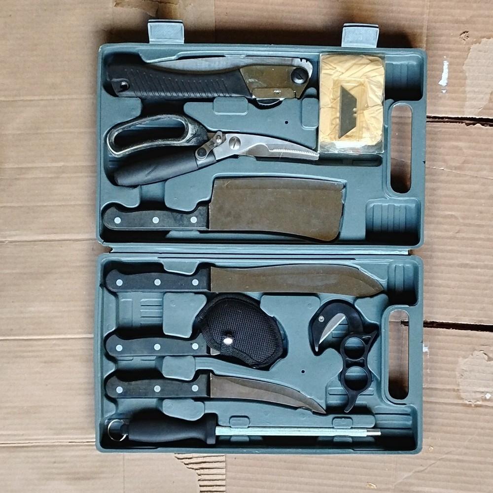 Dactech Outdoors Game Processing Set Knives Cleaver Saw Scissors 10pc
