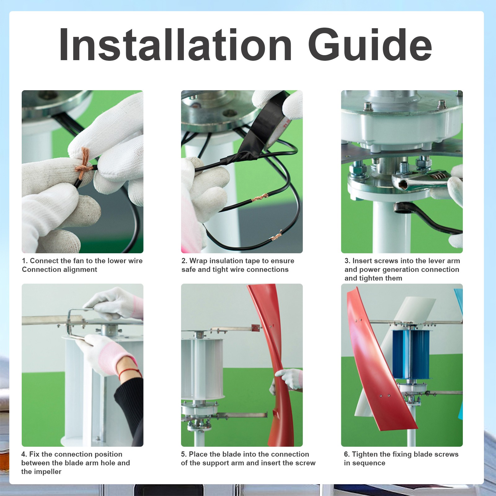 3000W Wind Turbine Generator 24V 3-Blade Wind Turbine Kit & MPPT Controller