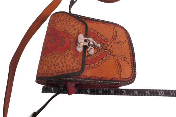 Tooled Leather Messenger Bag