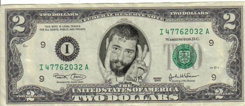 Post Malone  $2 Dollar bill Mint real #2