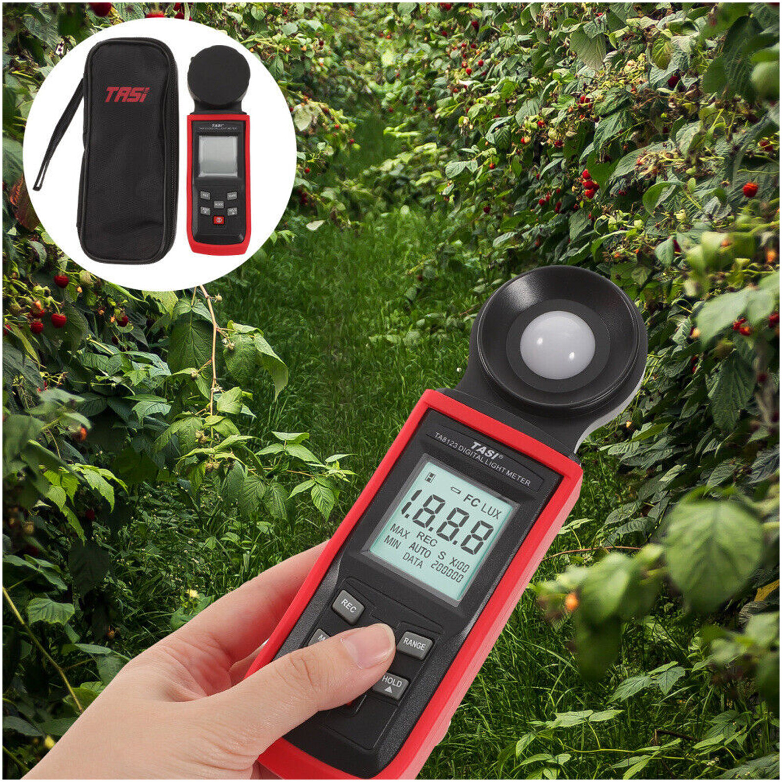 Light Meter Portable Par Meter for Led Grow Lights Recording Light Meter Gauge