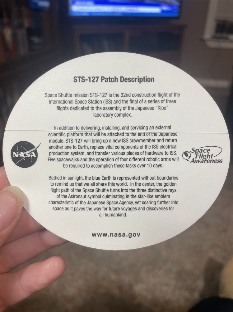 STS-127 Original Space Shuttle Sticker.