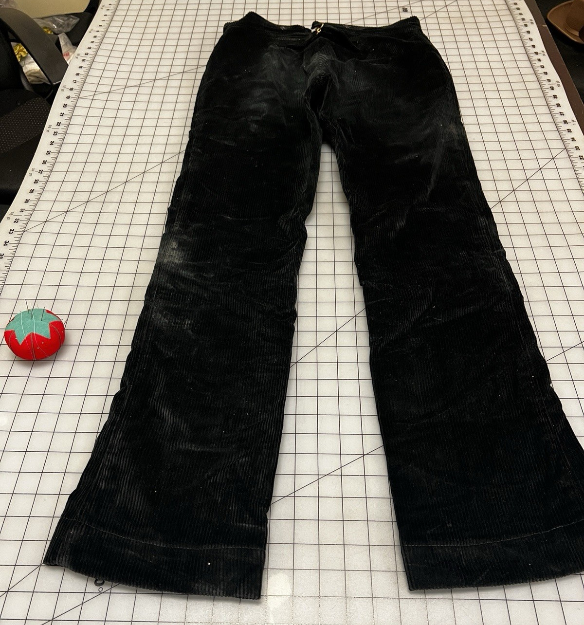 Repro 19th Century Men's Western, Edwardian Trousers, Black Corduroy , SZ 31" W