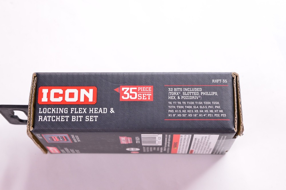 ICON RXFT-35 Locking Flex Head Ratchet Bit Set 35 Piece W/Protective Case