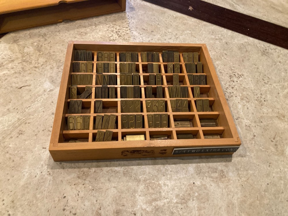 Extra Condensed Brass Movable Type, Unknown Brand, Complete Set, READ!