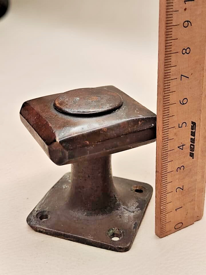 Front Door Knob Handle Antique Brass Pull Octagonal With Back Plate