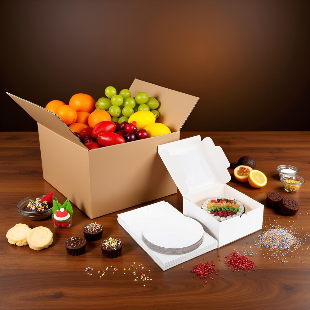 Cake Boxes 10Pack 8x8x5 with Window Boards White Elegant Container Cookie