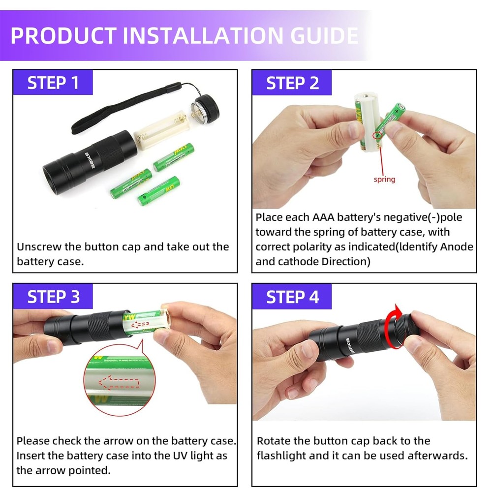 UV Flashlight Black Light–Small Portable Mini 12 LED Blacklight Flashlight fo...