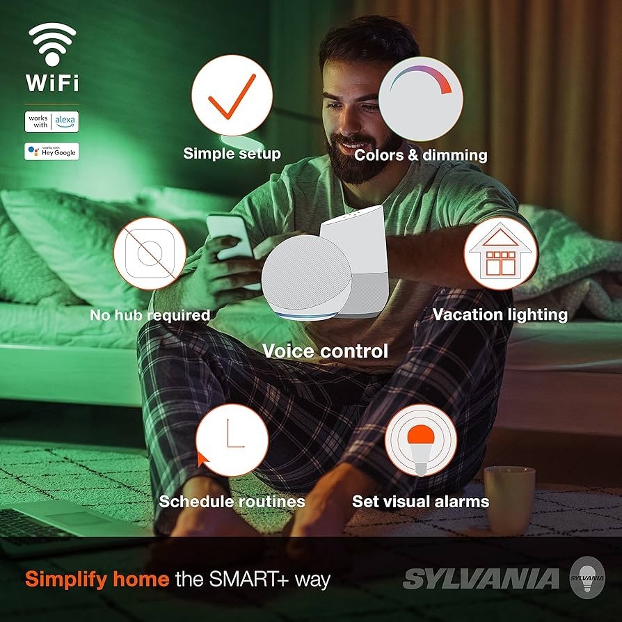 Sylvania Smart WiFi LED Bulb A19 9W Multi-CCT E26 Alexa/Google 4-Pack Open Box