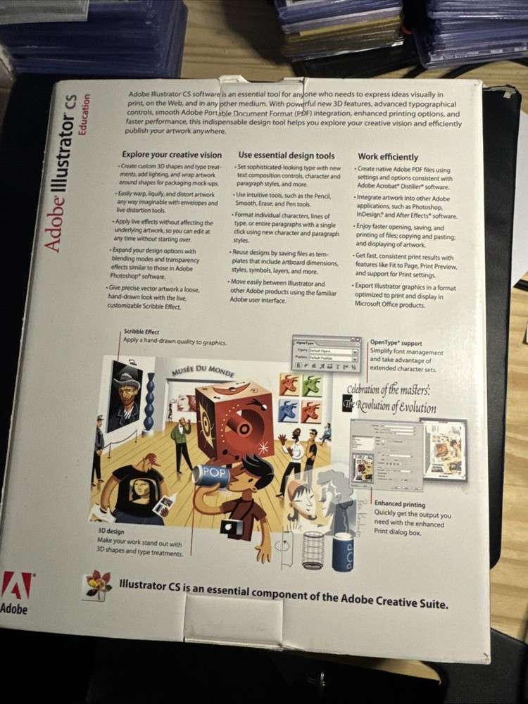 2003 Adobe Illustrator CS PC WINDOWS Original Box w/ Serial Number NO CD