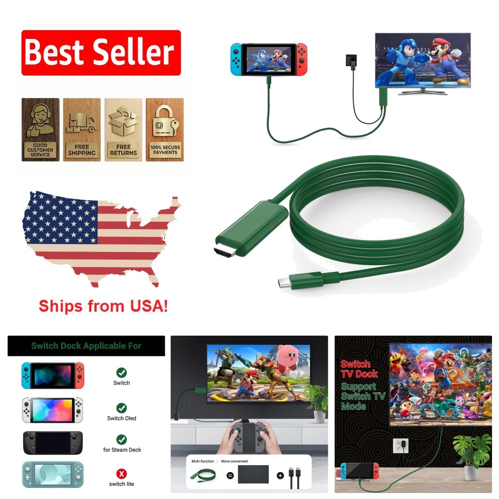 Compact Switch Dock with 100W Charging & Broad Compatibility - Travel-Friendly