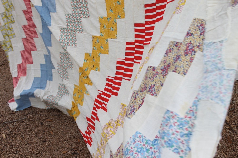 Antique Brick’in It Heirloom Patchwork Quilt Top