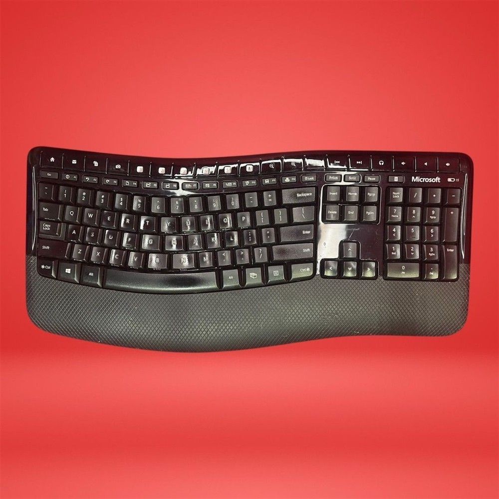 Microsoft WUG0872 Wireless Ergonomic Keyboard Black w/ Palm Rest