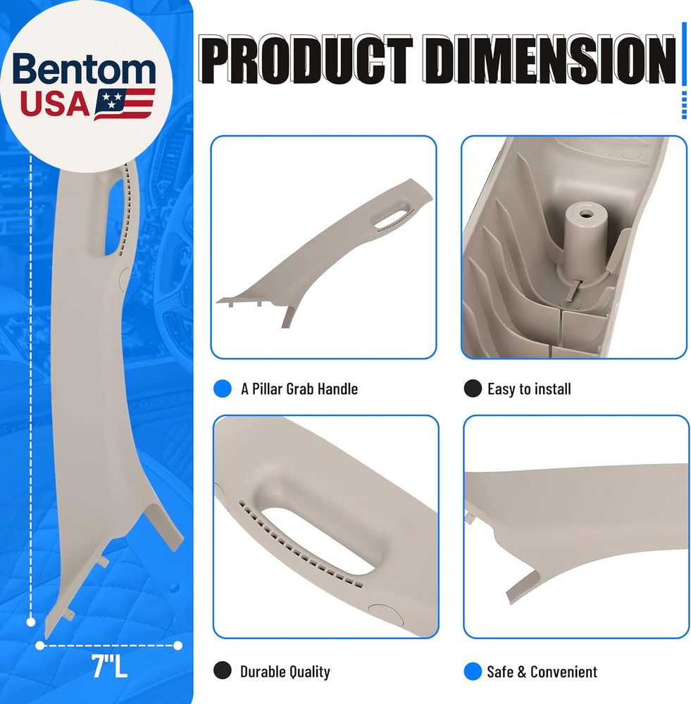 Right Side a Pillar Grab Handle Compatible with 2002-2010 Dodge Ram Pickup Repla