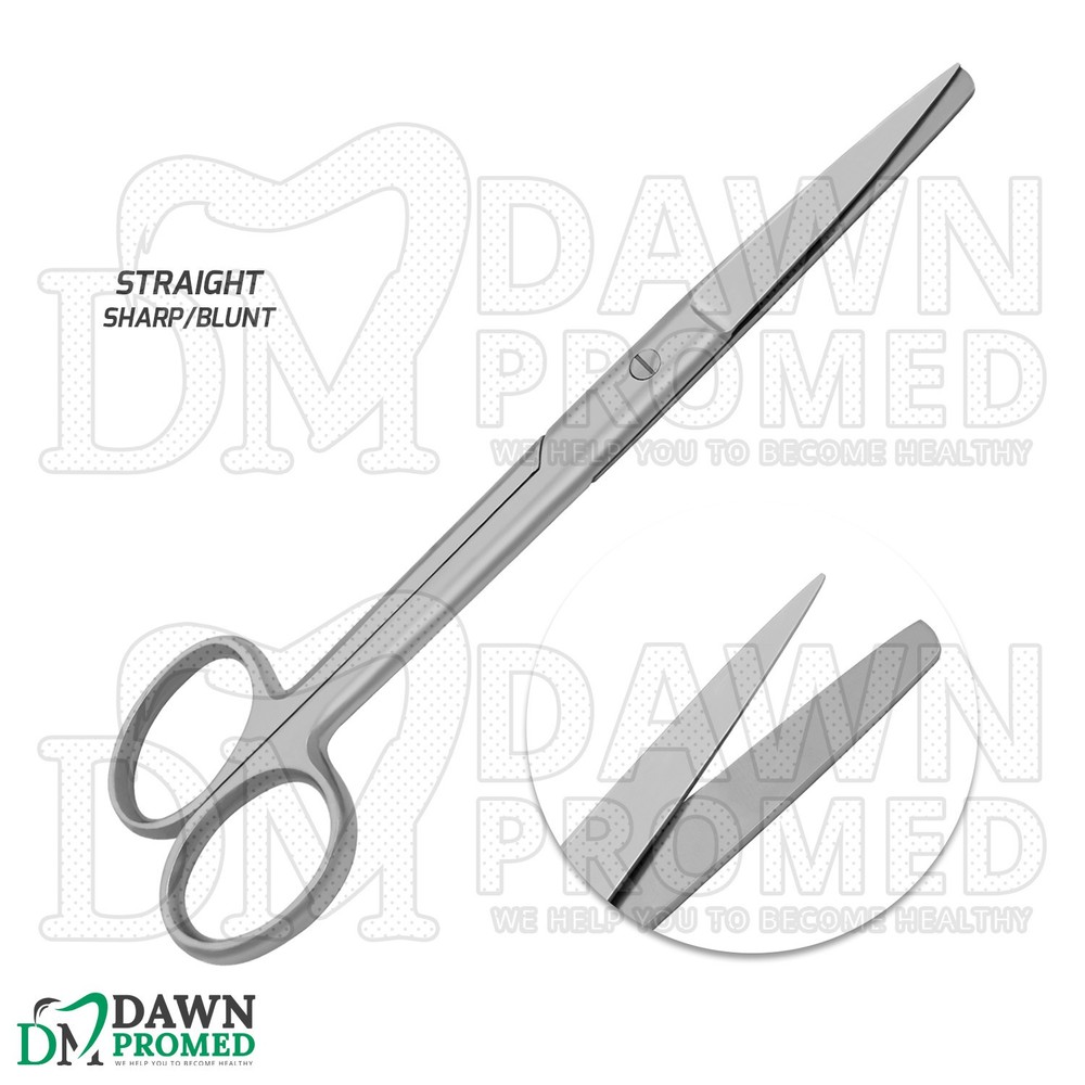 6 Pcs Operating Scissors 6.5" Straight & Curved Round Pattern Set German Grade
